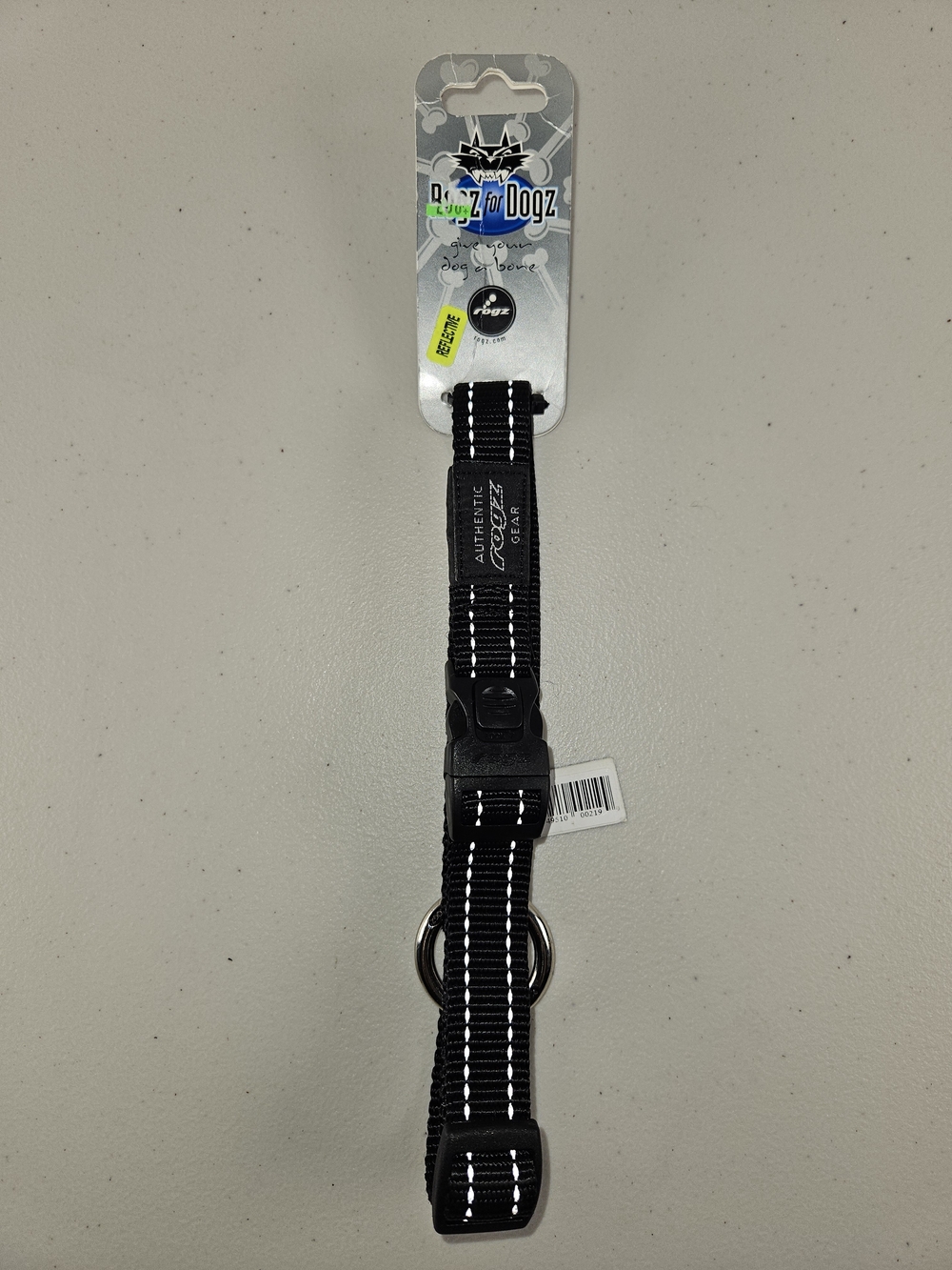 Reflective Black Dog Collar - Adjustable Comfort Medium To Large
